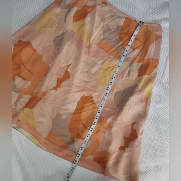 Ellen Tracy X Linda Allar silk skirt knee length lined side zip - Picture 4 of 8